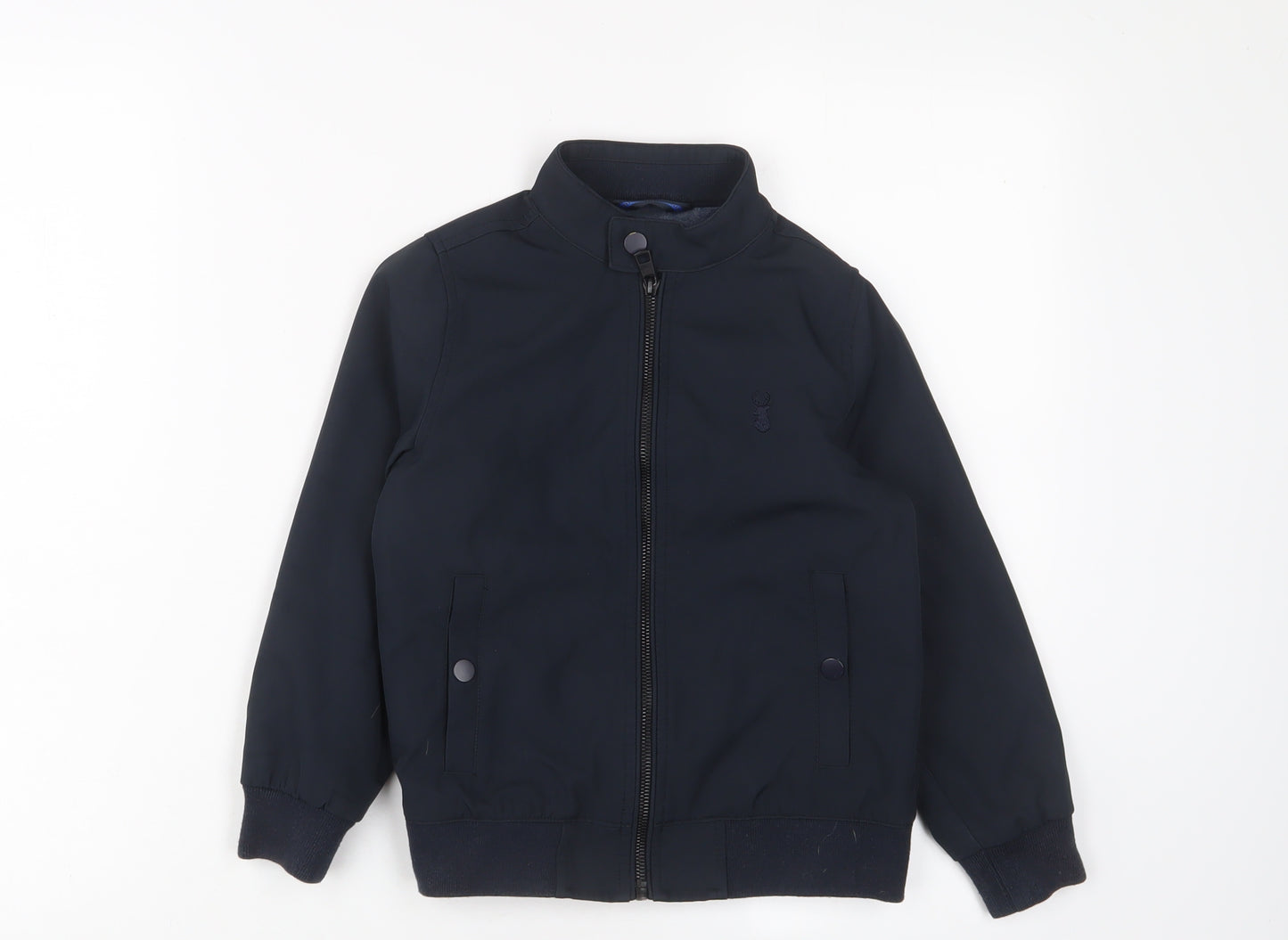 NEXT Boys Blue Jacket Size 6 Years Zip - Logo, Embroidered