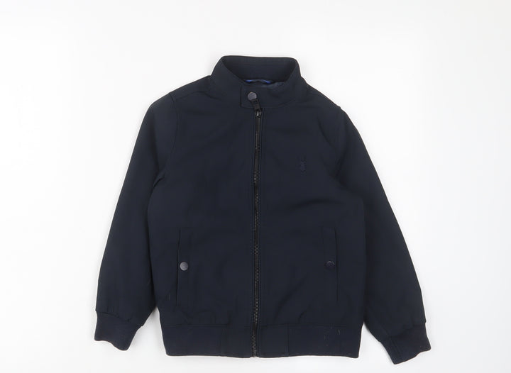 NEXT Boys Blue Jacket Size 6 Years Zip - Logo, Embroidered