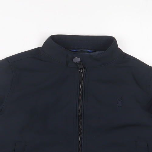 NEXT Boys Blue Jacket Size 6 Years Zip - Logo, Embroidered