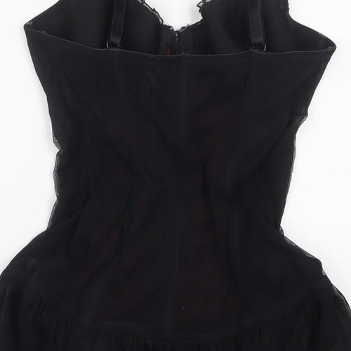 Ann Summers Womens Red Solid Polyester Cami Pyjama Top Size 14 Zip