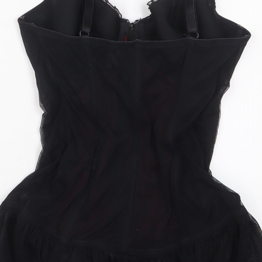 Ann Summers Womens Red Solid Polyester Cami Pyjama Top Size 14 Zip