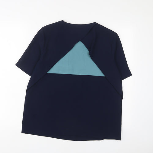 Autograph Womens Blue Polyester Basic T-Shirt Size 10 Crew Neck