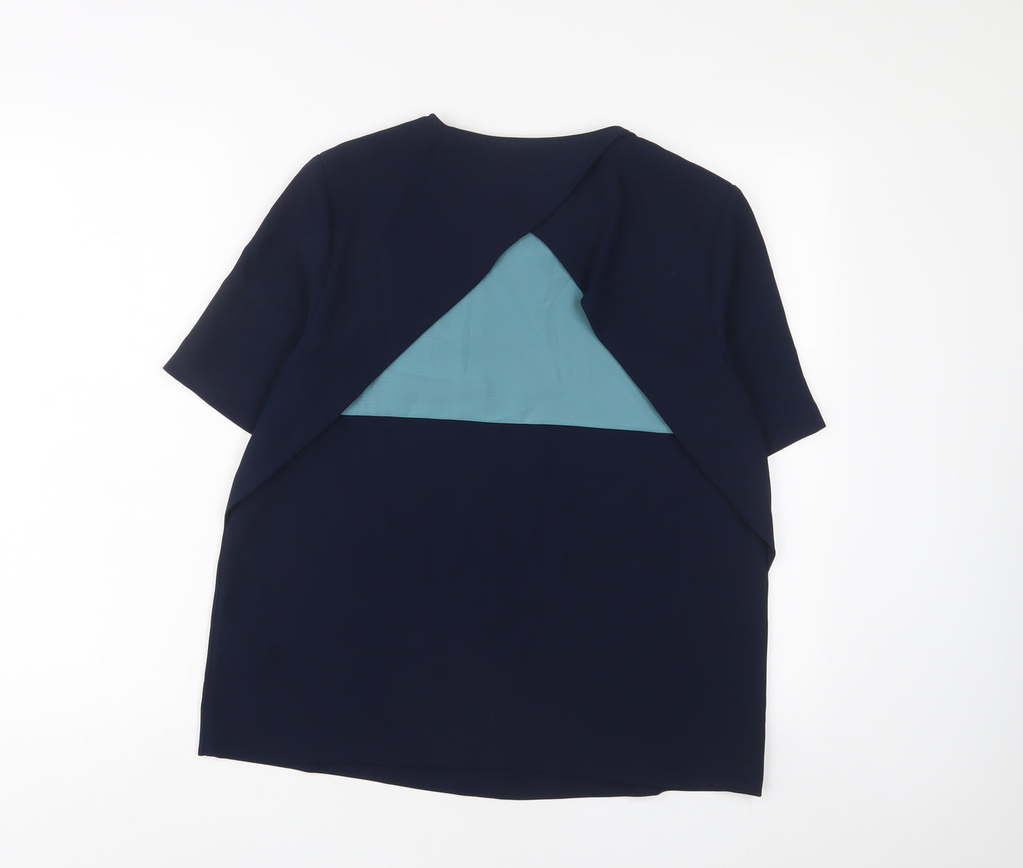 Autograph Womens Blue Polyester Basic T-Shirt Size 10 Crew Neck
