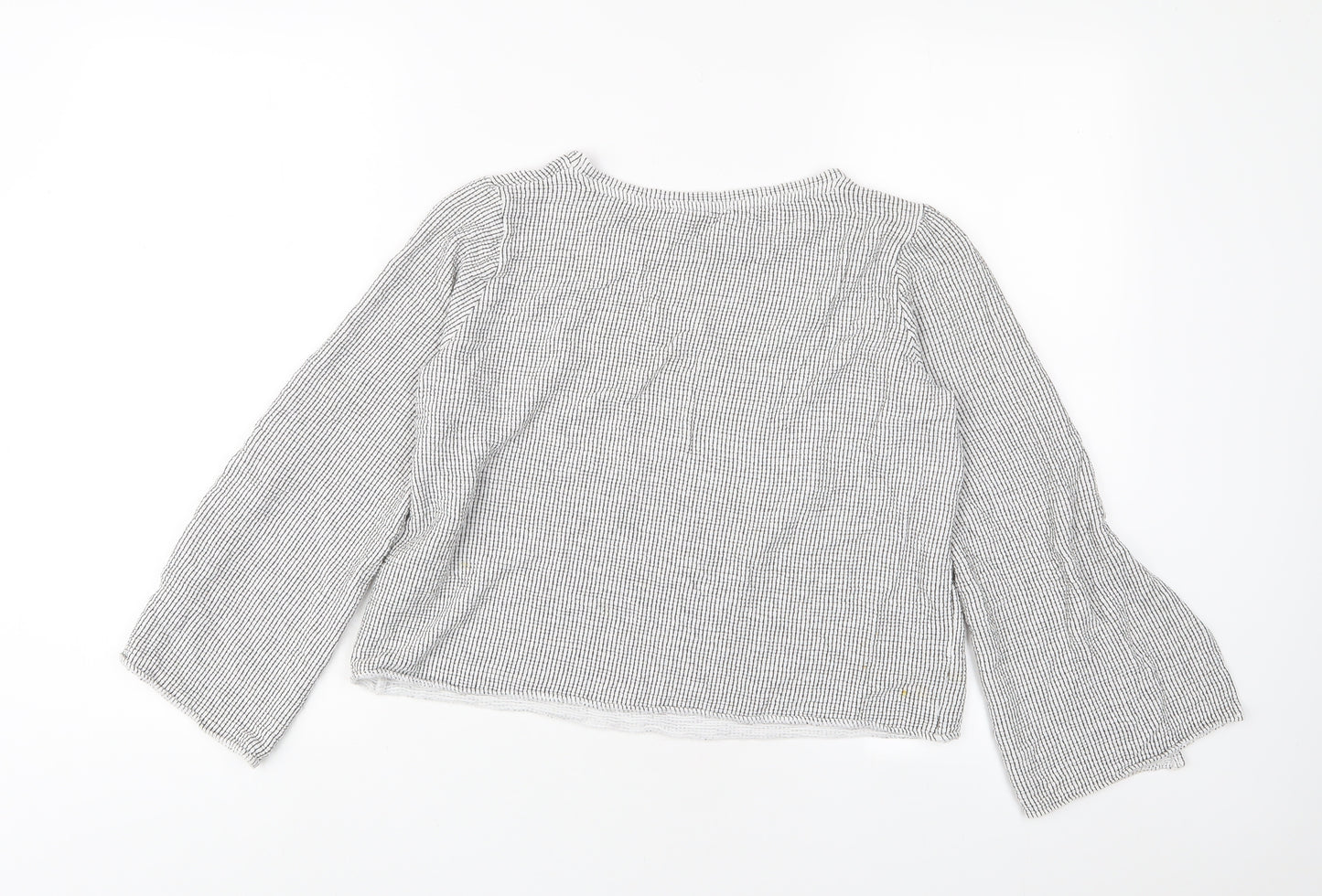Zara Womens Grey Polyester Cropped T-Shirt Size M Crew Neck