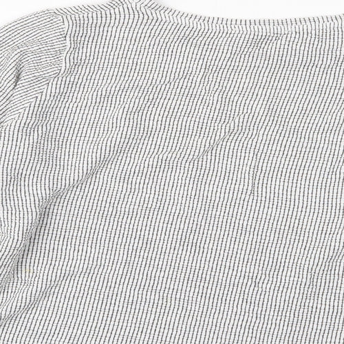 Zara Womens Grey Polyester Cropped T-Shirt Size M Crew Neck