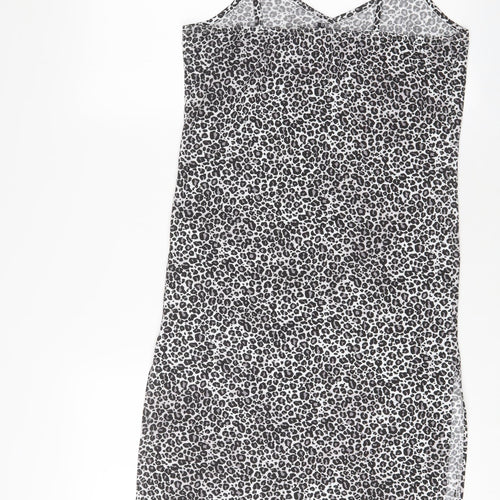 Per Una Womens Grey Animal Print Polyester A-Line Size 10 V-Neck Pullover