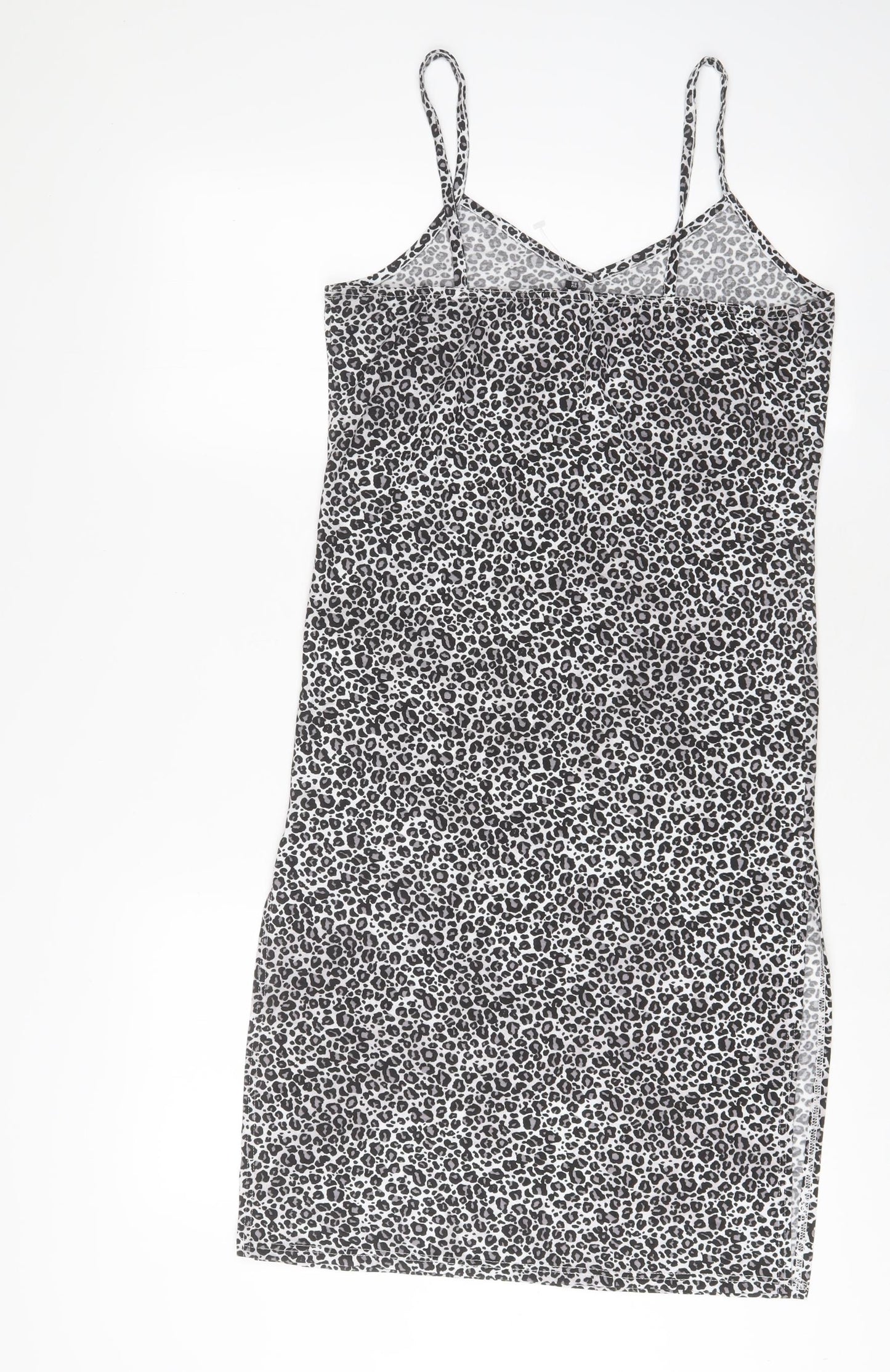 Per Una Womens Grey Animal Print Polyester A-Line Size 10 V-Neck Pullover