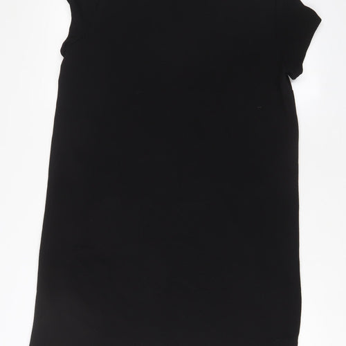 Yessica Womens Black Polyester A-Line Size 14 V-Neck Pullover