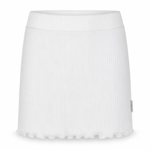 PRETTYLITTLETHING Womens White Cotton A-Line Skirt Size 8 - Lettuce Edging