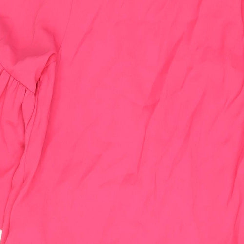 Marks and Spencer Womens Pink Polyester A-Line Size 12 Crew Neck Tie