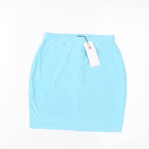 I SAW IT FIRST Womens Blue Polyester A-Line Skirt Size 12