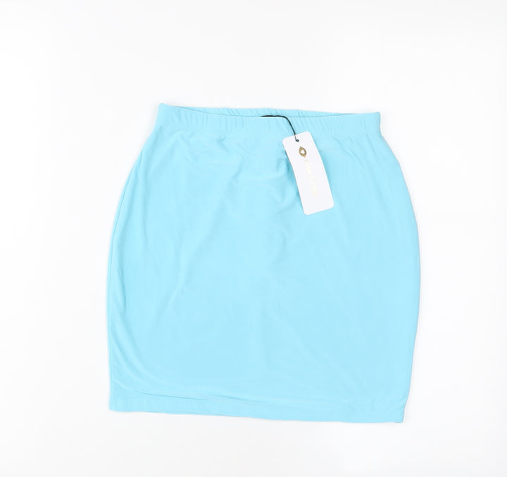 I SAW IT FIRST Womens Blue Polyester A-Line Skirt Size 12