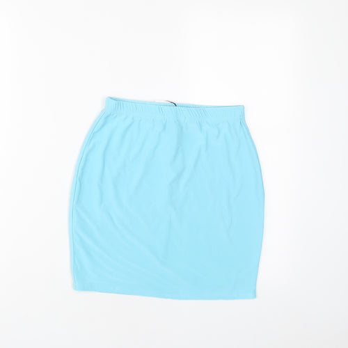 I SAW IT FIRST Womens Blue Polyester A-Line Skirt Size 12