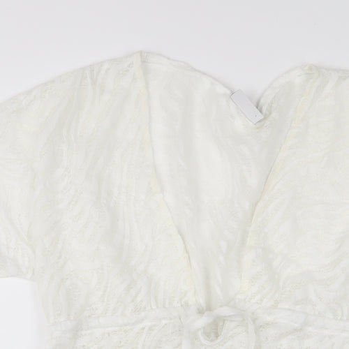 NEXT Womens White Polyester A-Line Size 8 V-Neck Pullover