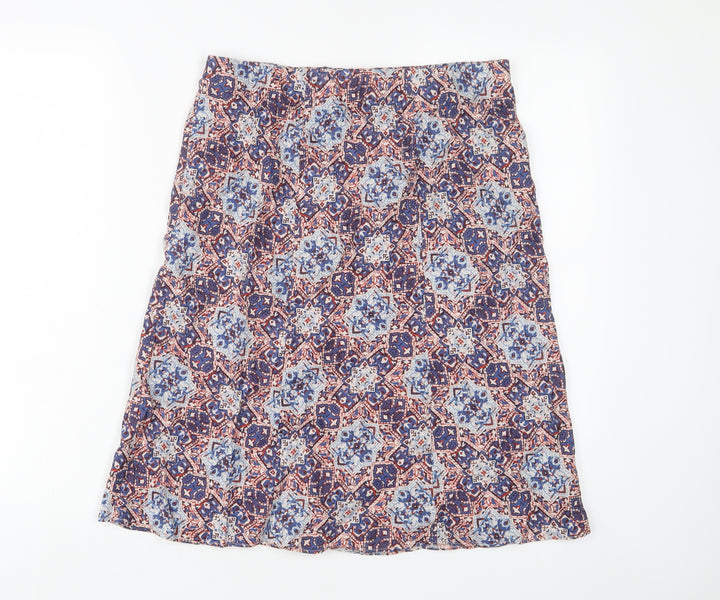EWM Womens Multicoloured Fair Isle Linen A-Line Skirt Size 10