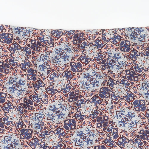 EWM Womens Multicoloured Fair Isle Linen A-Line Skirt Size 10