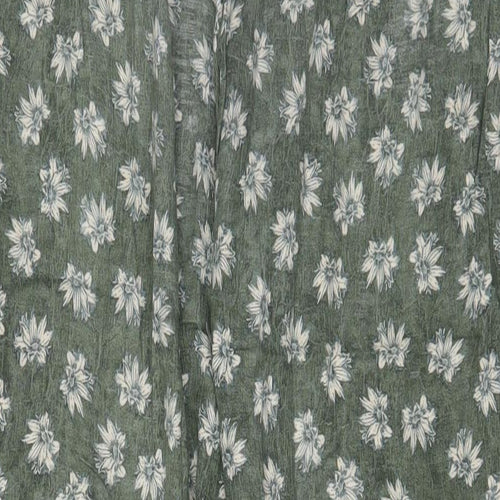 Marks and Spencer Womens Green Floral Viscose Trousers Size 18 L30 in Regular