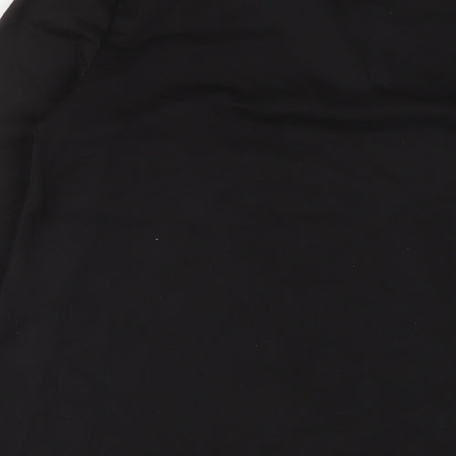 Anself Womens Black Polyester A-Line Size M V-Neck Pullover