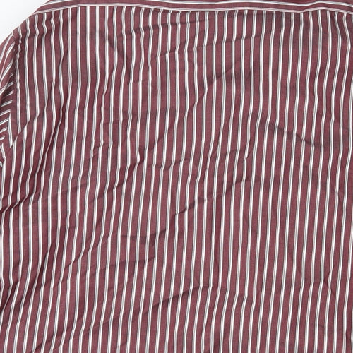 Marks and Spencer Mens Purple Striped Cotton Button-Up Size 2XL Collared Button