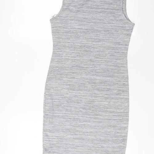 Select Womens Grey Polyester Bodycon Size 10 Crew Neck Pullover