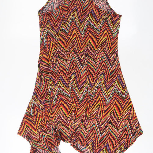 Indulgence Womens Multicoloured Geometric Polyester A-Line Size M Scoop Neck Pullover