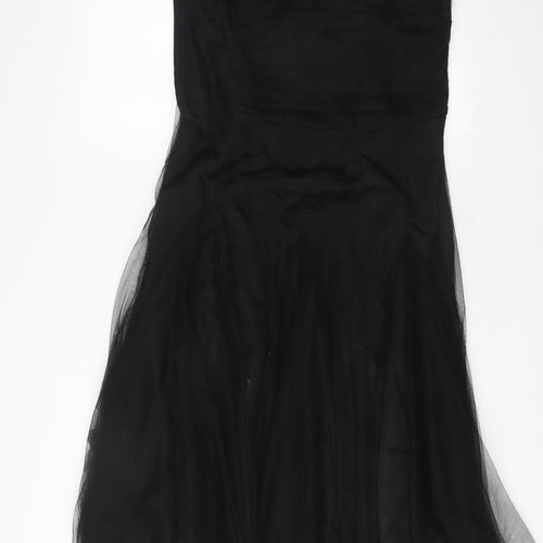 Monsoon Womens Black Polyester A-Line Size 14 Sweetheart Zip