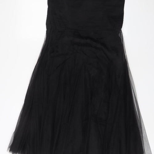 Monsoon Womens Black Polyester A-Line Size 14 Sweetheart Zip