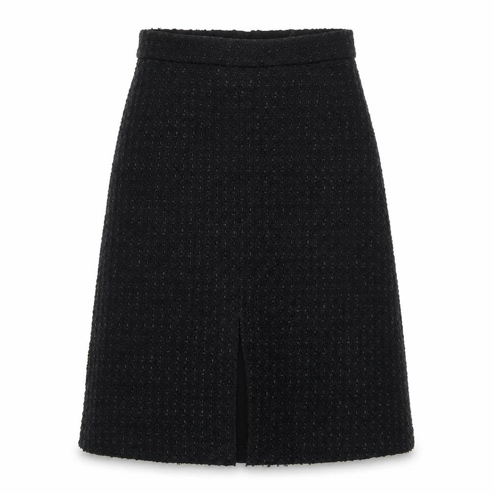 Marks and Spencer Womens Black Acrylic A-Line Skirt Size 12 Zip