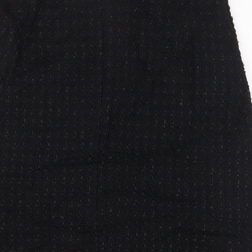 Marks and Spencer Womens Black Acrylic A-Line Skirt Size 12 Zip