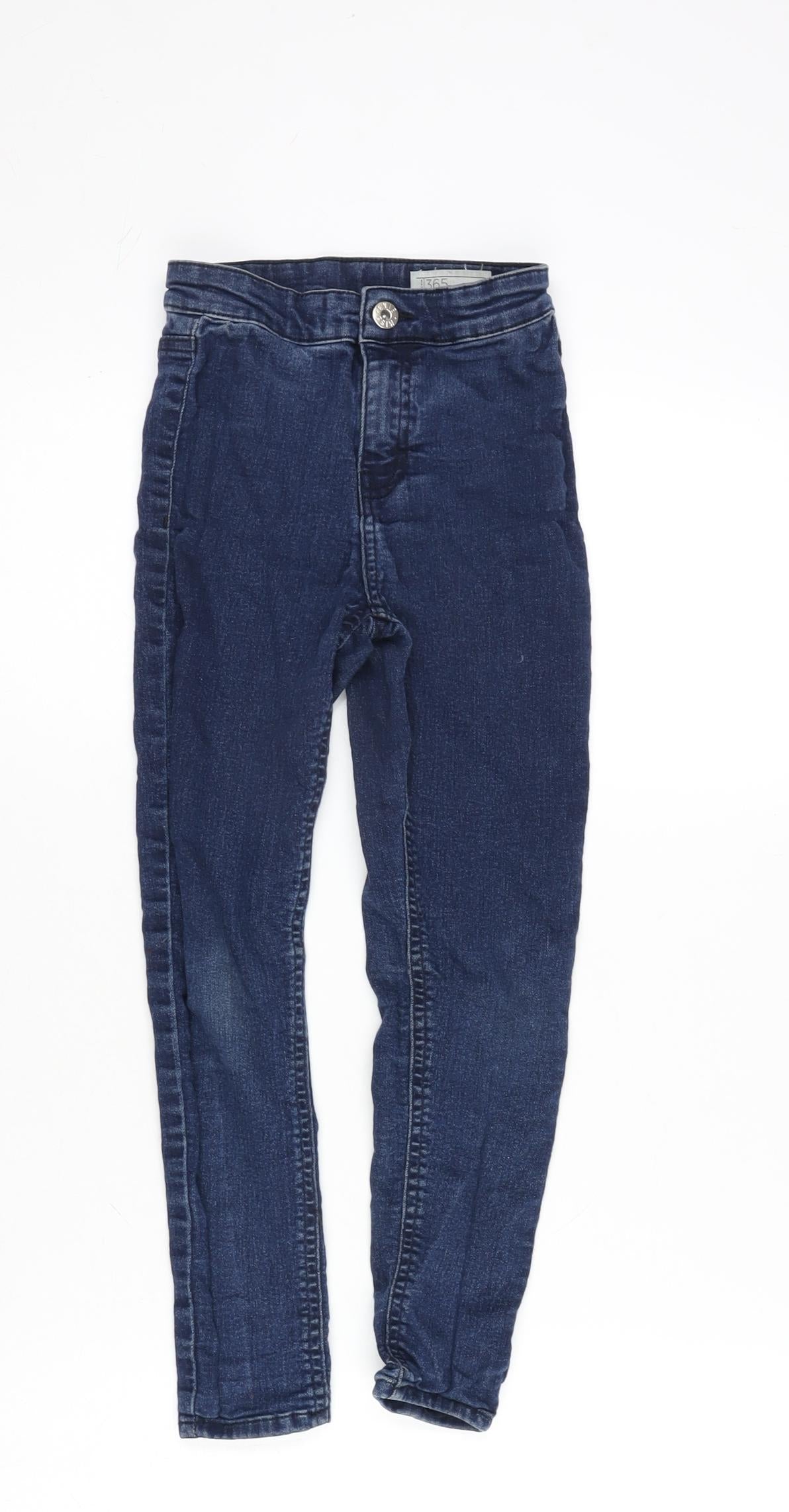 Denim 365 Boys Blue Cotton Straight Jeans Size 7-8 Years Regular Zip - 18 inch inside leg