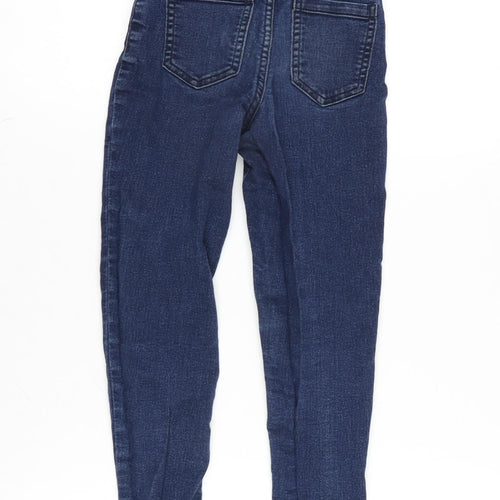 Denim 365 Boys Blue Cotton Straight Jeans Size 7-8 Years Regular Zip - 18 inch inside leg