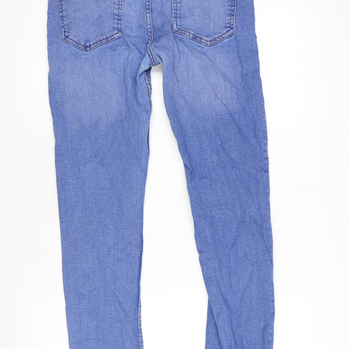 Denim & Co. Mens Blue Cotton Blend Straight Jeans Size 32 in L31 in Regular Zip