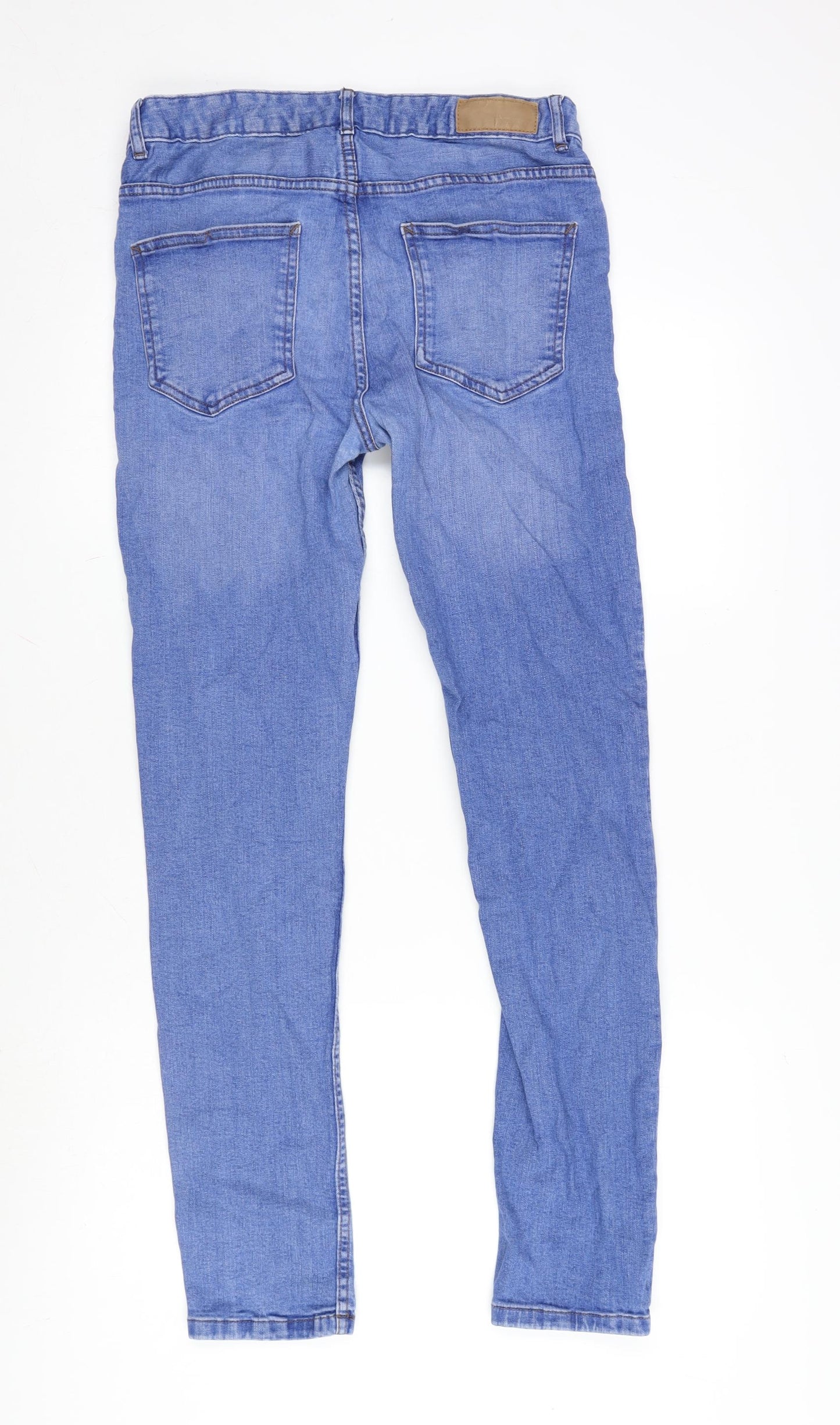 Denim & Co. Mens Blue Cotton Blend Straight Jeans Size 32 in L31 in Regular Zip