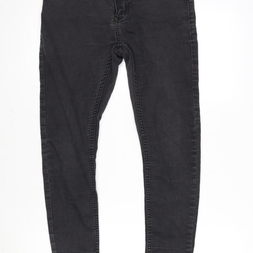 Topman Mens Grey Herringbone Cotton Blend Straight Jeans Size 32 in L27 in Regular Zip