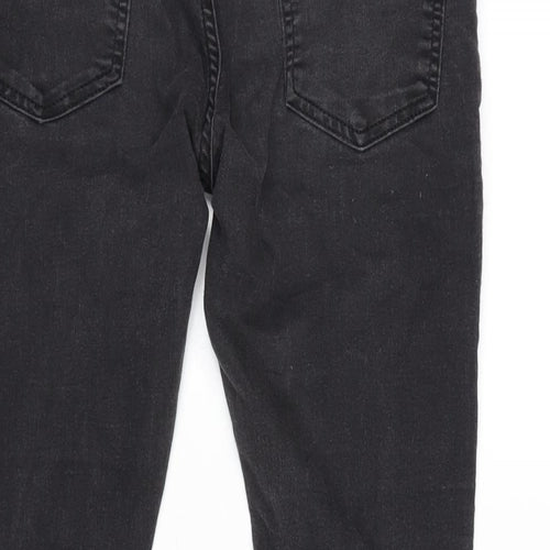 Topman Mens Grey Herringbone Cotton Blend Straight Jeans Size 32 in L27 in Regular Zip