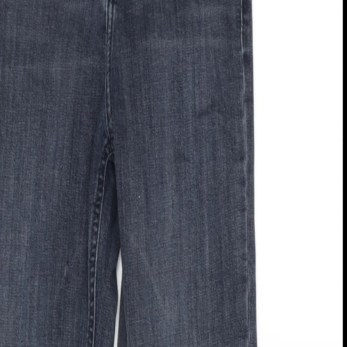 Topshop Womens Grey Cotton Blend Straight Jeans Size 26 in L32 in Regular Zip