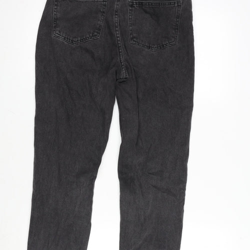 Denim & Co. Womens Grey Cotton Straight Jeans Size 6 L25 in Regular Zip