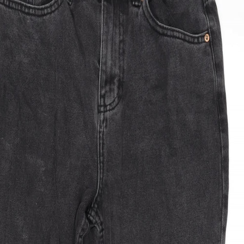 Denim & Co. Womens Grey Cotton Straight Jeans Size 6 L25 in Regular Zip
