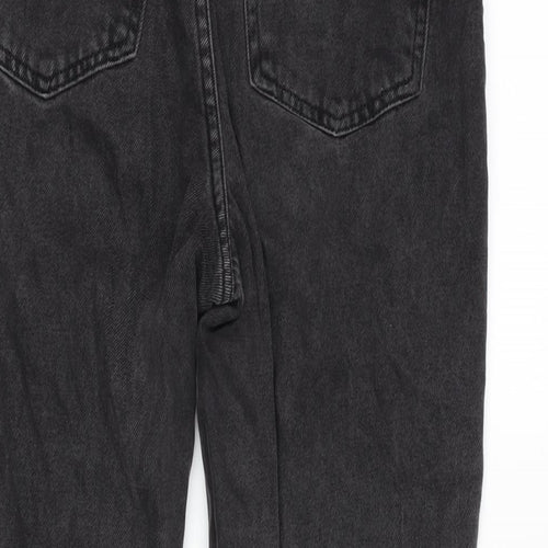 Denim & Co. Womens Grey Cotton Straight Jeans Size 6 L25 in Regular Zip