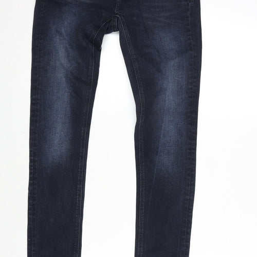 Supermom Womens Blue Cotton Blend Straight Jeans Size 28 in L32 in Regular Button