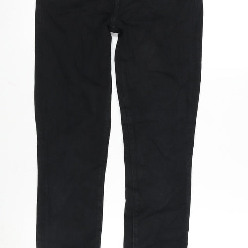 J Brand Womens Black Cotton Blend Straight Jeans Size 26 in L30 in Regular Zip - Raw Hem