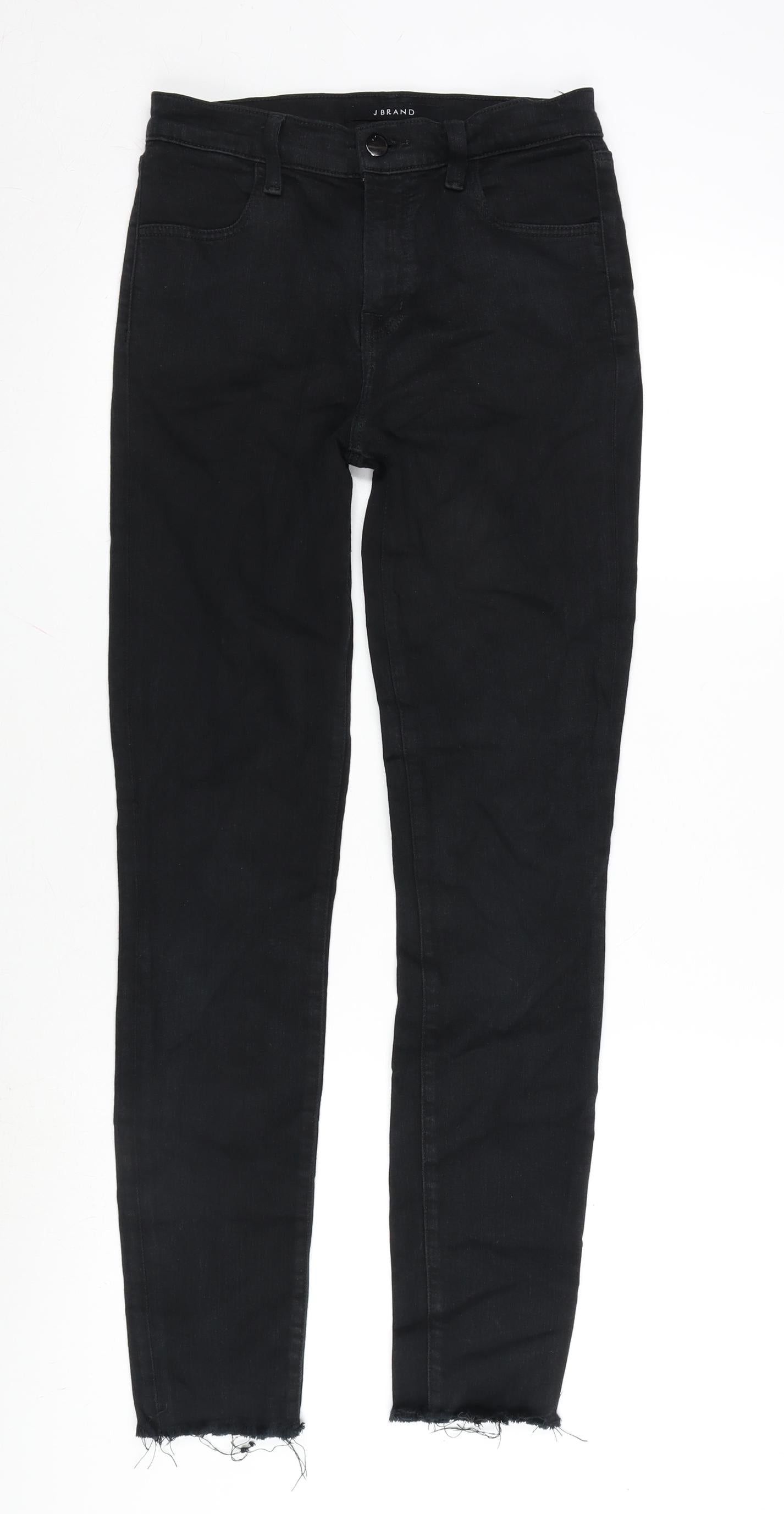 J Brand Womens Black Cotton Blend Straight Jeans Size 26 in L30 in Regular Zip - Raw Hem