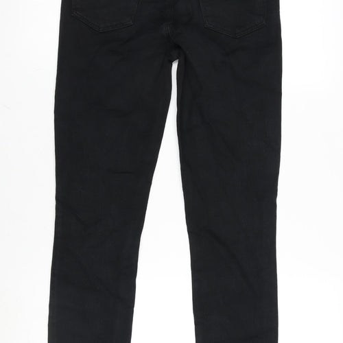 J Brand Womens Black Cotton Blend Straight Jeans Size 26 in L30 in Regular Zip - Raw Hem