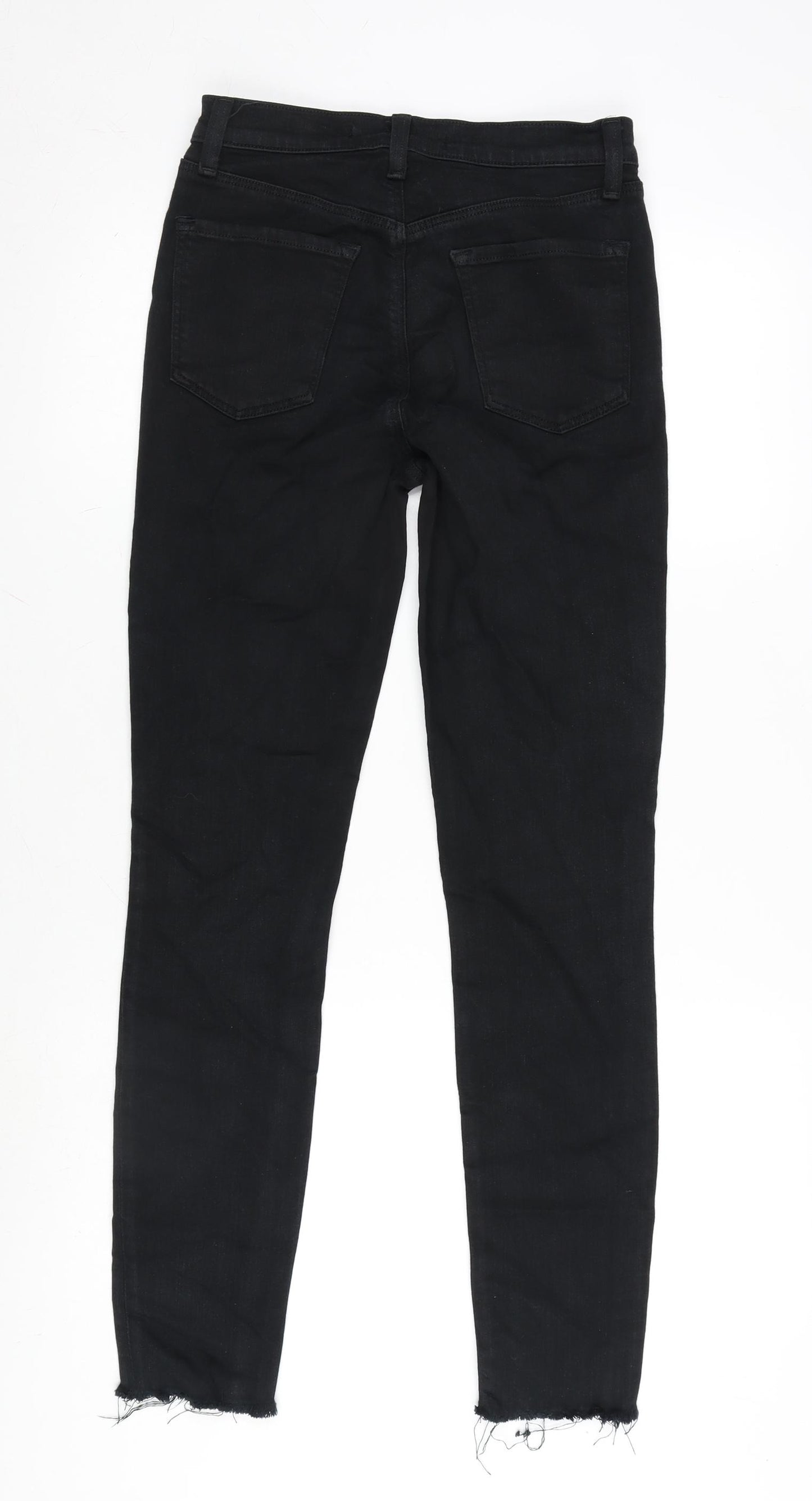J Brand Womens Black Cotton Blend Straight Jeans Size 26 in L30 in Regular Zip - Raw Hem