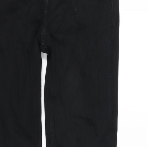 J Brand Womens Black Cotton Blend Straight Jeans Size 26 in L30 in Regular Zip - Raw Hem