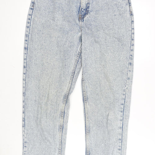 Denim & Co. Womens Blue Cotton Tapered Jeans Size 8 L27 in Regular Zip