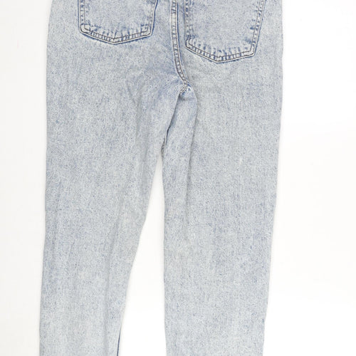 Denim & Co. Womens Blue Cotton Tapered Jeans Size 8 L27 in Regular Zip