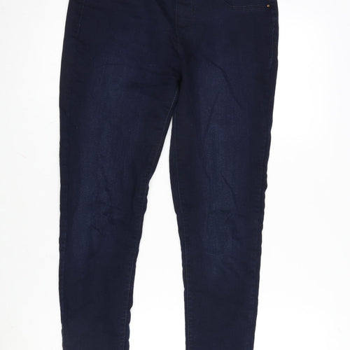 Dorothy Perkins Womens Blue Cotton Blend Tapered Jeans Size 10 L28 in Regular