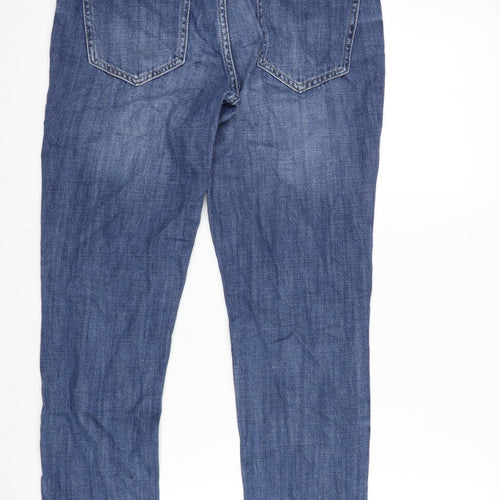 NEXT Womens Blue Cotton Straight Jeans Size 6 L29 in Regular Zip