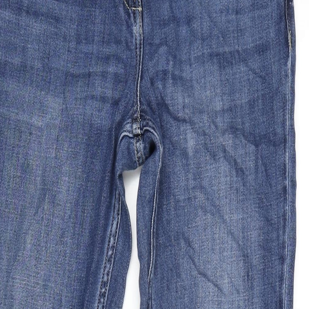 NEXT Womens Blue Cotton Straight Jeans Size 6 L29 in Regular Zip